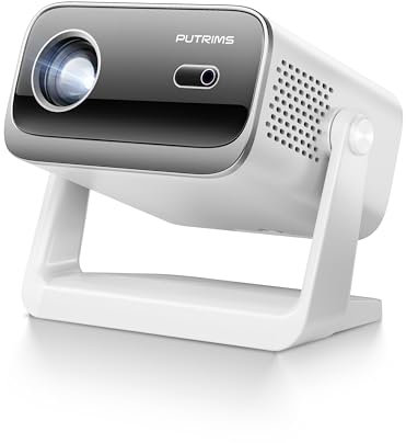 Mini Vidéoprojecteur【Auto Keystone/Focus Électrique】 1080P WiFi Bluetooth Vidéoprojecteur Portable 4K FHD Supporté Angle Réglable 145°, Zoom 50% Projecteur Scellé Anti-Poussière Home Cinéma/Extérieur