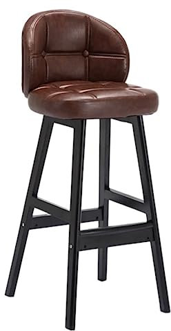 GTOULHH Bar Stühle Bar Stools Mit Leder Gepolsterte Barhocker Mit Rückenlehnen. Barhocker In Gegenhöhe Mit Schwarzen Holzbeinen Barhocker Outdoor(Brown)