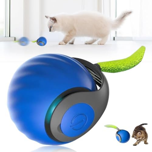 HOIDOKLY Speedy Tail 2.0 Speedy Tail 2025 Nuevo rey de la pelota interactiva para gatos, juguete automático, alivia la ansiedad, azul