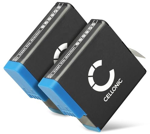 CELLONIC, Battery for Camera compatible with GoPro Hero 7 Black, 8, 6, 025416, 421850 (3.85V, 1200mAh) 2 Pieces