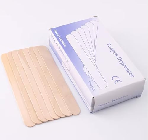 Abbassalingua in Legno Monouso, 100 Pezzi per Scatola, Spatole per Ceretta Depilatoria