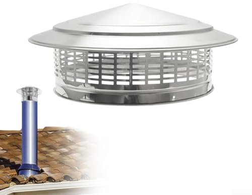 Tapa de chimenea de acero inoxidable de 250 mm/300 mm, cubierta de chimenea para protección de pájaros, tapa de tubo de combustión, estufa de leña, chimenea, techo, sombrero, sombrero, ventilación