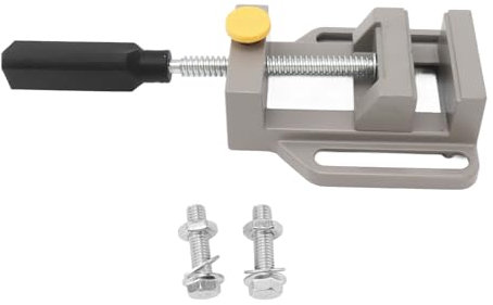Small Drill Press Vise, Aluminum Alloy Quick Release Bench Vice Multi Function Electric Bracket Drill Press Clamp for DIY Carving Drilling Machine Tool