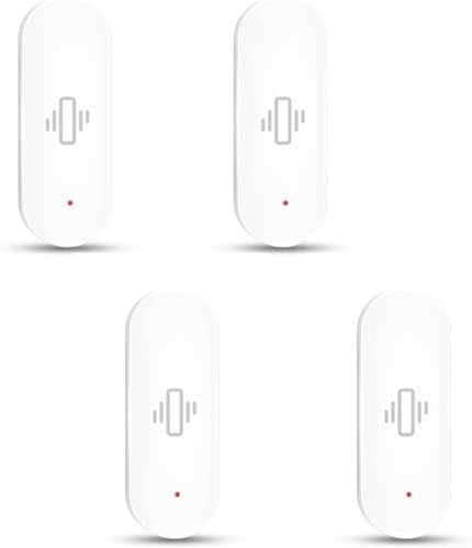 Sensor de vibración inteligente Tuya WiFi con detección de movimiento, sensor de movimiento en tiempo real, detector de alarma para control de aplicación Smart Life (paquete de 4)