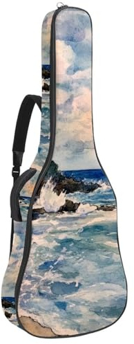 Tasche für Akustikgitarren, weiche Gitarrentasche mit 2 Taschen und Schlaufe zum Aufhängen auf der Rückseite, für 101,6 cm, 104,7 cm, 106,7 cm (41 Zoll) E-Bass, klassische Gitarren