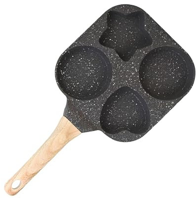 Poêle à œufs, poêle à œufs non bâton,Planche de crêpes à 4 tasses | Planchette de petit-déjeuner antiadhésif pour camping voyage à la maison cuisine RV appartements