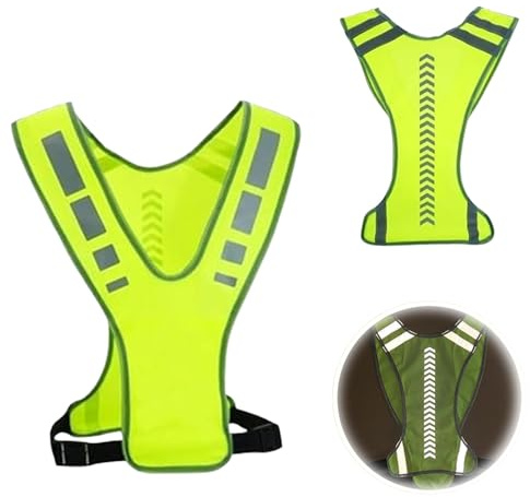 CZlinOduMMX 2 Stück Reflektierende Weste Einstellbar Warnweste mit Reflektorstreifen Atmungsaktiv Warnweste für Herren and Damen für Fahrrad Joggen Wandern Radfahren