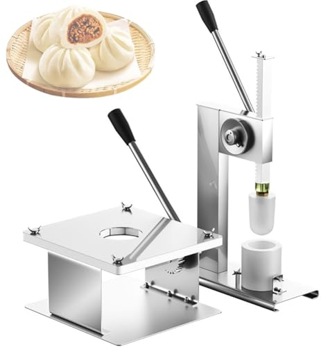 Baozi Maker Machine à raviolis en acier inoxydable avec 3 tailles de moules Bao pour petits pains à la crème, brioches cuits à la vapeur, brioches frites, petits pains en pâte de haricots, grands