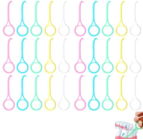 WeddHuis 30 Pezzi Strumento per Rimuovere Aligner, Gancio per Rimozione di Apparecchi Invisibili, Aligner Removal Tool, Rimuovi Apparecchi, Cura Orale (5 Colori)