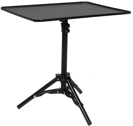 SECFOU Soporte de Proyector de Aleación Negra Ajustable 32-60 Cm | 1 Juego, Adaptador de Tornillo 6mm, Diseño Versátil y Ahorro de Espacio, para Mesas y Mesillas