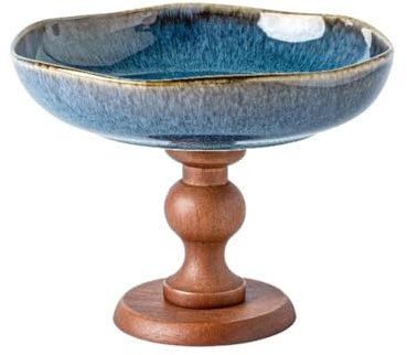 LDGSUPH Porta Frutta Cesto Di Frutta In Ceramica Decorazioni For La Casa Soggiorno Fruttiere Cestino Per Frutta(Blue)