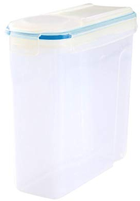 WOVEBIUS Plastic Cereal Storage Container 4L Buckle Airtight Dry Food Dispenser Snacks Fresh Keeping Box,Blue