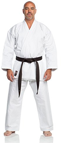 Ronin Karate Gi – schwere Karate-Uniform – professioneller Kimono – Fortgeschrittene 100% Baumwolle, 340 g Kampfsport-Set, Weiss/opulenter Garten, 6