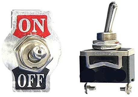 Qiorange 20A 125V 15A 250V Kippschalter Schalter Wippschalter SPST 2-Polig EIN/AUS Metall Mit wasserdicht Schutzkappe (1Pcs)