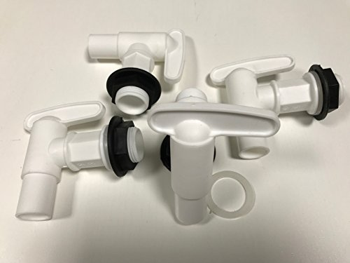 4 X GRAF Auslaufhahn 19 mm (3/4) mit Dichtung und Mutter für Regentonne Fässer Regentonnen Regenfässer Fässer usw.