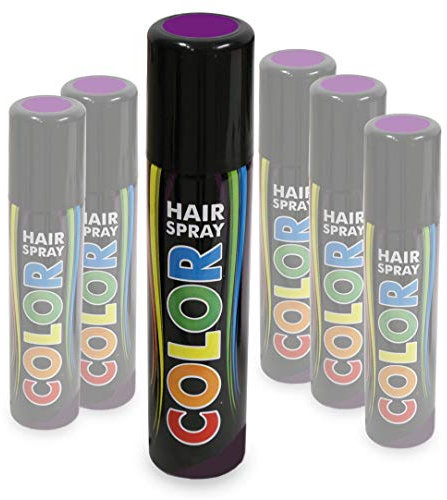 KarnevalsTeufel Hairspray Color in verschiedenen Farben buntes Haarspray Haarschmuck farbig (Lila)