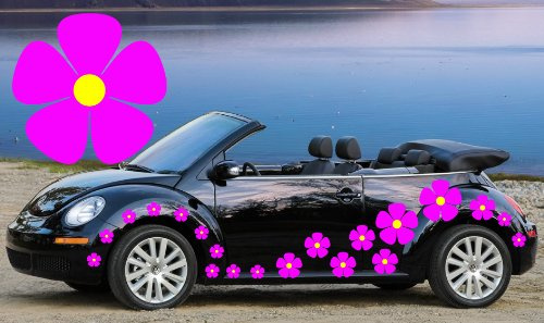 TEEZ- 32 Pink Pansy Car Decals,Car Graphic,Car Stickers,Flower Stickers