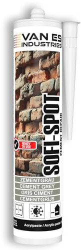 Reparatur-Mörtel - Fugenmörtel auf Acrylatbasis für Ausbesserungsarbeiten und die Sanierung von Mauerwerksfugen, wetterbeständig, zementgrau, 310 ml