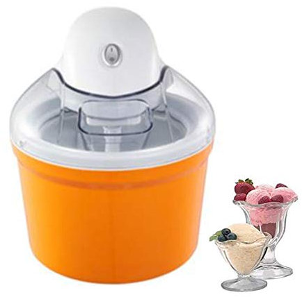 LTLCLZ Ice Cream Maker, Macchina per Gelato, Gelatiera Frozen Professionale Autorefrigerante, Plastica, per Gelati, Sorbetti E Yogurt Gelato, Fare Delizioso Gelato in 30 Minuti,Arancia