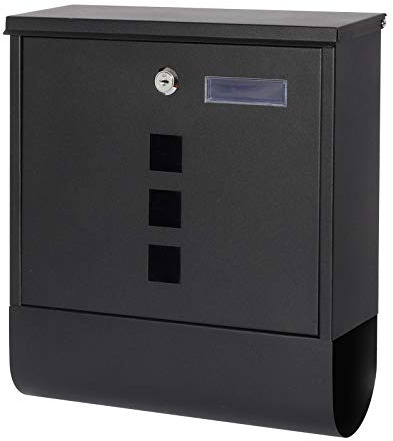 Parrency Metal Letterboxes with Sturdy Key Lock, Wall Mounted Waterproof Post Box with Transparent Cover, 5 x 15 4/5 x 12 2/5 