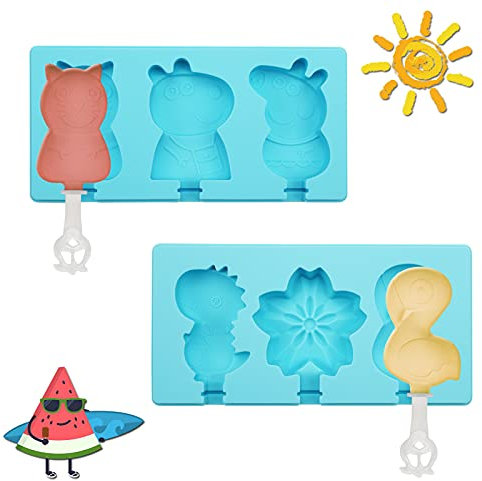 Moldes para helado de silicona,2 piezas moldes para helado de silicona para polos de hielo,moldes para helado de paletas,molde moldes moldes para cubitos de hielo de silicona,para niños adultos