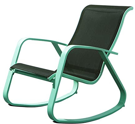WYCSAD Draußen Schaukelstuhl, Aluminiumlegierung Gestell Schaukelsessel mit Anti-Rutsch Fußpolster, Wetterfest Stoff Relaxsessel für Terrasse Balkon Hinterhof, Unterstützung 150KG (Color : Blue)