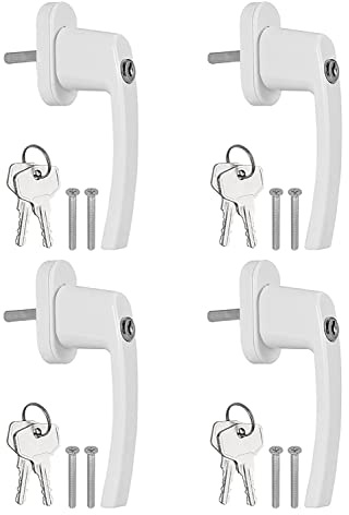 yaoqijie 4Pcs Window Handle Universal Key Locking Lockable Double Glazing Window Handle Balcony Door Handle lasting