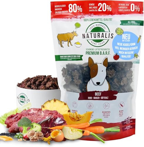 Naturalis Smart 80 Barf Trockenbarf Hundefutter 1 kg Rind Alleinfuttermittel ohne Zusätze getreidefrei sojafrei glutenfrei hypoallergen