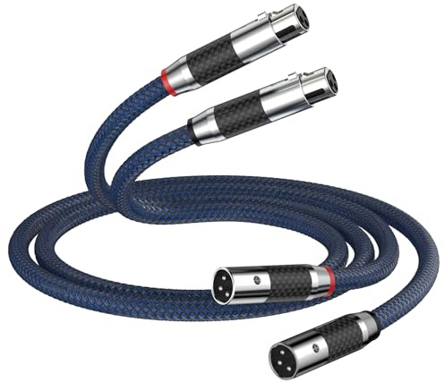Tertullus High End XLR Kabel Audiokabel 1m XLR Stecker auf Buchse Versilbert OFC xlr Stereo Kabel für CD, Power Amplifier, Monitorlautsprecher, Kopfhörer Verstärker