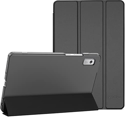 ProCase Hülle für 9 Zoll Lenovo Tab M9 22,86 cm (1340x800, HD Display) Dreifach Falt Klapp Schutzhülle Ultra Leicht Ständer Cover Translucent Frosted Rückhülle –Schwarz