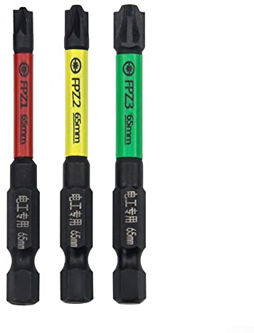 3 piezas de broca magnética especial ranurada cruzada, broca magnética especial ranurada cruzada de 65 mm para electricista FPZ1-3