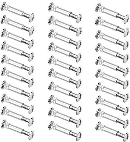 JZK 30 Piece Set of M4 x 31-40mm Nickel Plated Steel Furniture Connecting Screws for Direct Connection