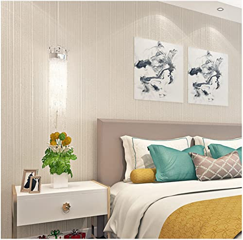 CULTS Helles Khaki Vliestapete 9,5 m x 0,53 m Fest Tapete Modernes Design Streifen Tapete für Flur Wohnzimmer Schlafzimmer Büro