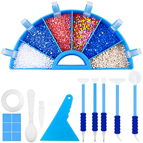 Furuising 27 Strumenti e Accessori per Pittura Diamante, Plastica Diamond Painting Kit Accessori, Diamond Painting Accessori con Vassoio per Dividere i Diamantini, Accessori e 5 Diversi Tipi di Penne