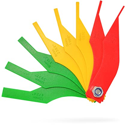 JNNJ 2 Pezzi Calibro per Pastiglie dei Freni, Auto Freni Strumento di Pastiglie 8 in 1, Veicolo Esterni Accessori Il Rivestimento del Tastatore, per Pastiglie dei Freni Autoveicoli, Universale