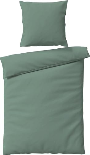 Fleuresse Bettwäsche Tencel™ Lyocell Salbei Größe 1x 135x200 cm + 1x 80x80 cm