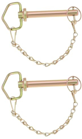 VGOL 2 Stück Anhängerkupplungsbolzen 5/8 Zoll X 4,33 Zoll mit Kette Und Klappstecker Zur Sicheren Befestigung von Kupplungen Und Achsen Beim Abschleppen In der Landwirtschaft