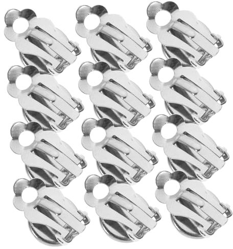 ULDIGI 50stücke Edelstahl Ohrclips Rohlinge Ohrclip Zubehör Für Diy Schmuckherstellung Silberne Ohrring Clips Langlebige Basis Für Kreatives Basteln Und Geschenke