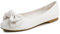 Feversole Women's Round Toe Cute Bow Trim Ballet Flats Dolly Shoes Wihte Vegan Leather 6 UK