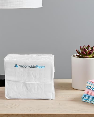 Nationwide Paper Premium White Napkins - 100-Pack 2-Ply Disposable Serviettes for Everyday Use, Parties, Weddings & Events - Soft, Durable & Versatile