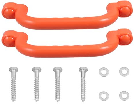 FUNNETOYU 2 Stück Spielplatzgriffe rutschfeste Handgriffe Für Klettergerüste Orange Für Kinder Outdoor Spielzeug Zubehör
