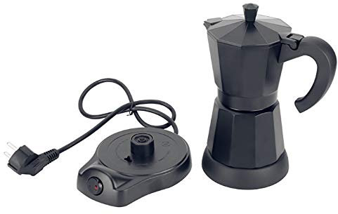 BZYFJB Caraffa elettrica in alluminio, 300 ml (3 tazze), macchina da caffè moka con sistema di cottura rapida e protezione contro il surriscaldamento, portatile per ufficio, campeggio e casa