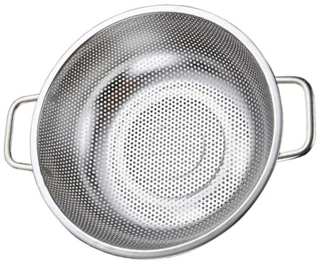 ASAKKURA Colapasta Acciaio Inossidabile Con Manici Doppia Faccia Scolapasta Per Frutta e Verdura Strainer Multifunzionale Per Cucina Facile Da Pulire e Draining Pot Portatile