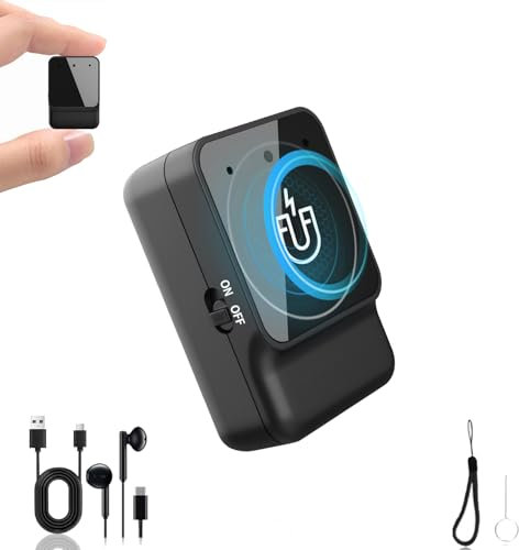 64GB Diktiergerät Mini - Tragbares USB-C Aufnahmegerät, Geräuschreduzierung, Magnetisch, One Touch Diktiergerät, Wiederaufladbarer Audio Recorder mit Kopfhörer, für Arbeit, Studie, Meeting, Interview