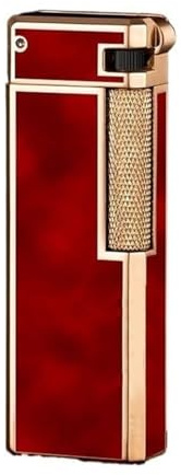 bcdef Accendino con Mola Scorrevole Laterale, Antivento, Fiamma Morbida, Multifunzionale, accendini Portatili in Metallo (Senza butano)(Red 2)