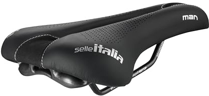 Selle Italia MAN Gel Advan – Sella Bici Uomo in Gel Ergonomica e Ammortizzata, Larga Comoda per Bicicletta da Città e Trekking, Telaio in Manganese – Taglia L2, Nero