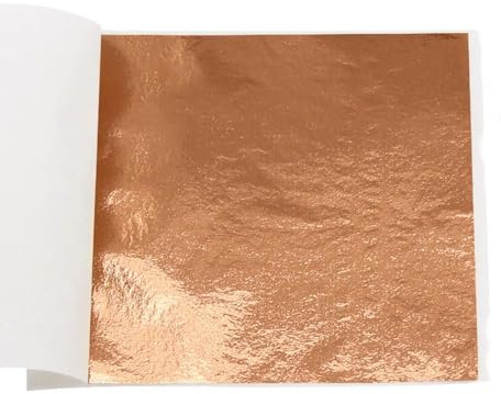 WYQXTY Farbige Goldfolienblätter, Blattgold-Folienpapier, 10 Stück, Mehrfarbig, 8 x 8,5 cm(Rose Gold)