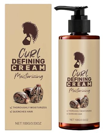 Définition Crème - Traitement hydratant en régénération, formule de protection renforçante, résultat brillant naturel | Crème de style longue à maintenir pour les vagues sèches, les cheveux crép