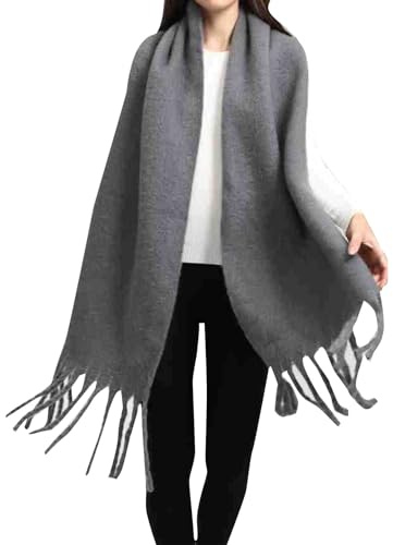 Cocila Popular Thickened Warm Scarf With Tassel Shawl For Women Écharpe Châle D'Hiver Grosse Echarpe Longue Femme Blanche Allée Du Foulard Rouge Blanc Bleu Rose Noire Chaude Noel Hiver Fushia