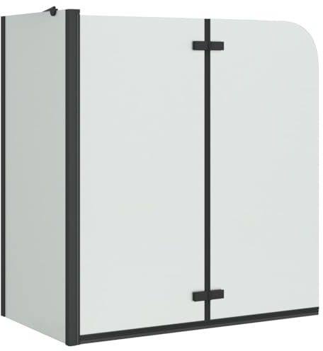 vidaXL Duschavskärmning Svart 120 x 68 x 130 cm ESG-glas och aluminium, Badrum, rektangulära, moderna, justerbara, vikbara glasdörrar, härligt skydd för duschen